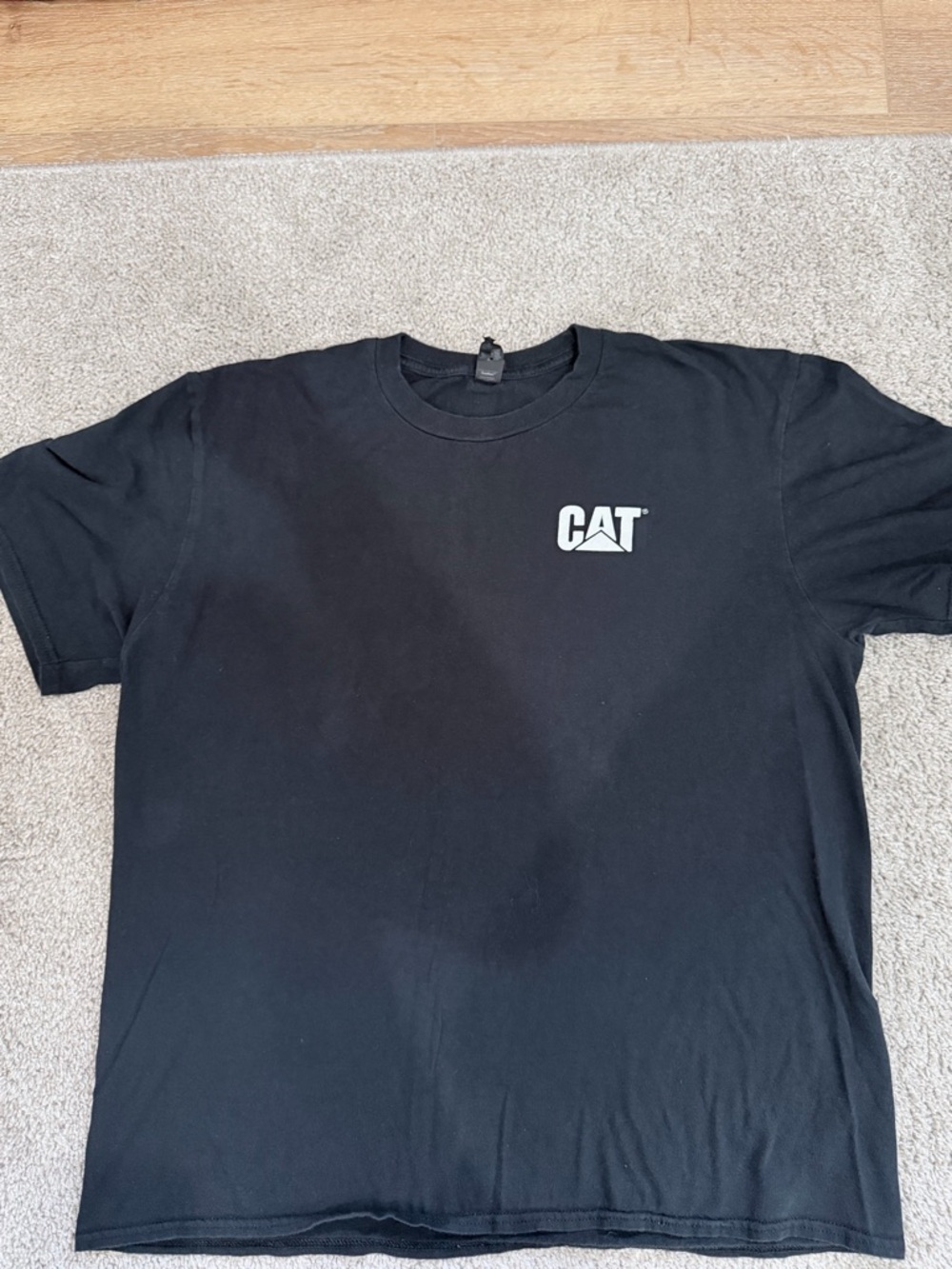 Gildan Black T-Shirt with White CAT Logo